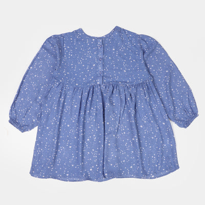 Girls Casual Top Dotted - Blue