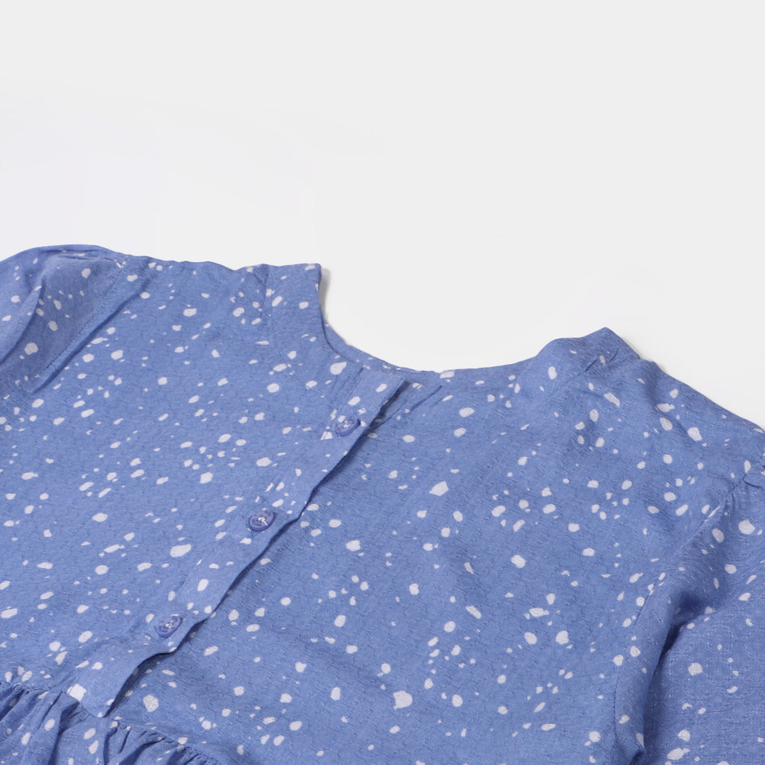 Teens Girls Casual Top Dotted - Blue