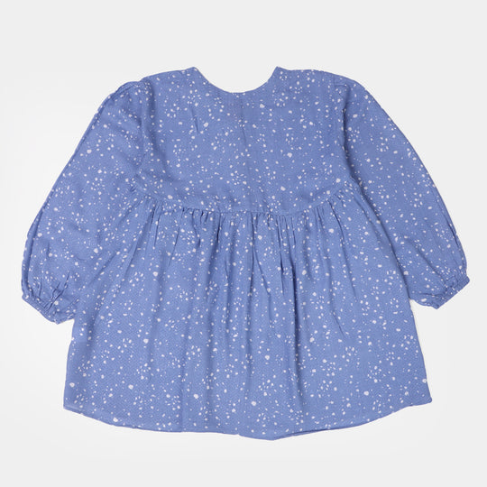 Teens Girls Casual Top Dotted - Blue