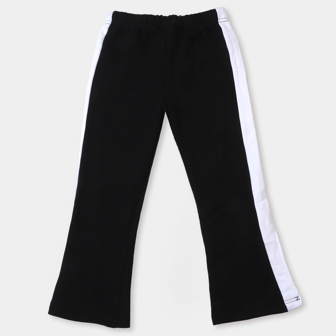 Teens Girls Knitted Trouser Bell Bottom | Black/White