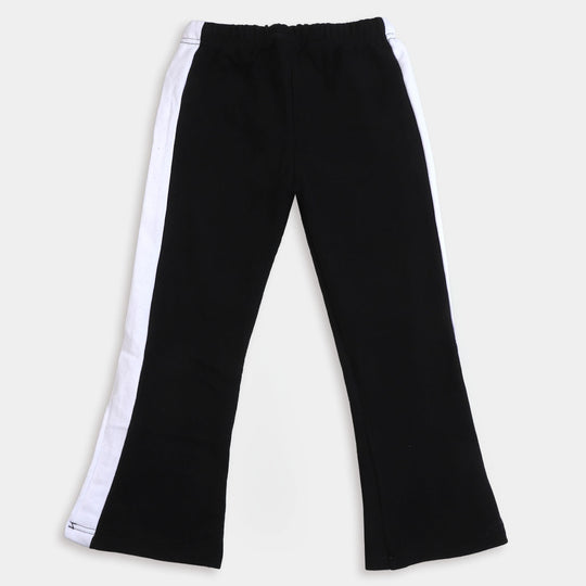 Teens Girls Knitted Trouser Bell Bottom | Black/White