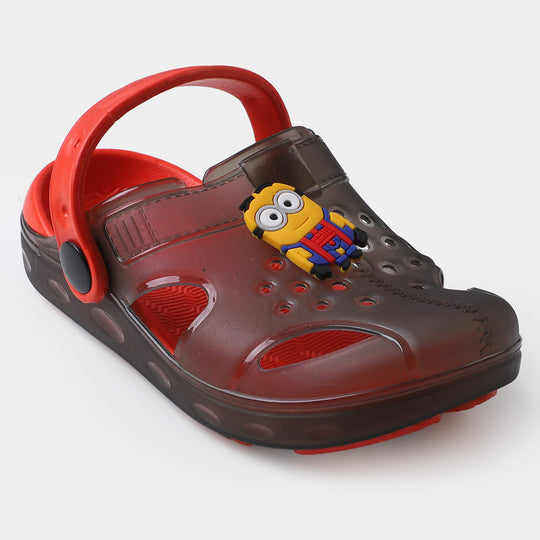 Boys Lightweight Non-Slip Slipper - Black/Red