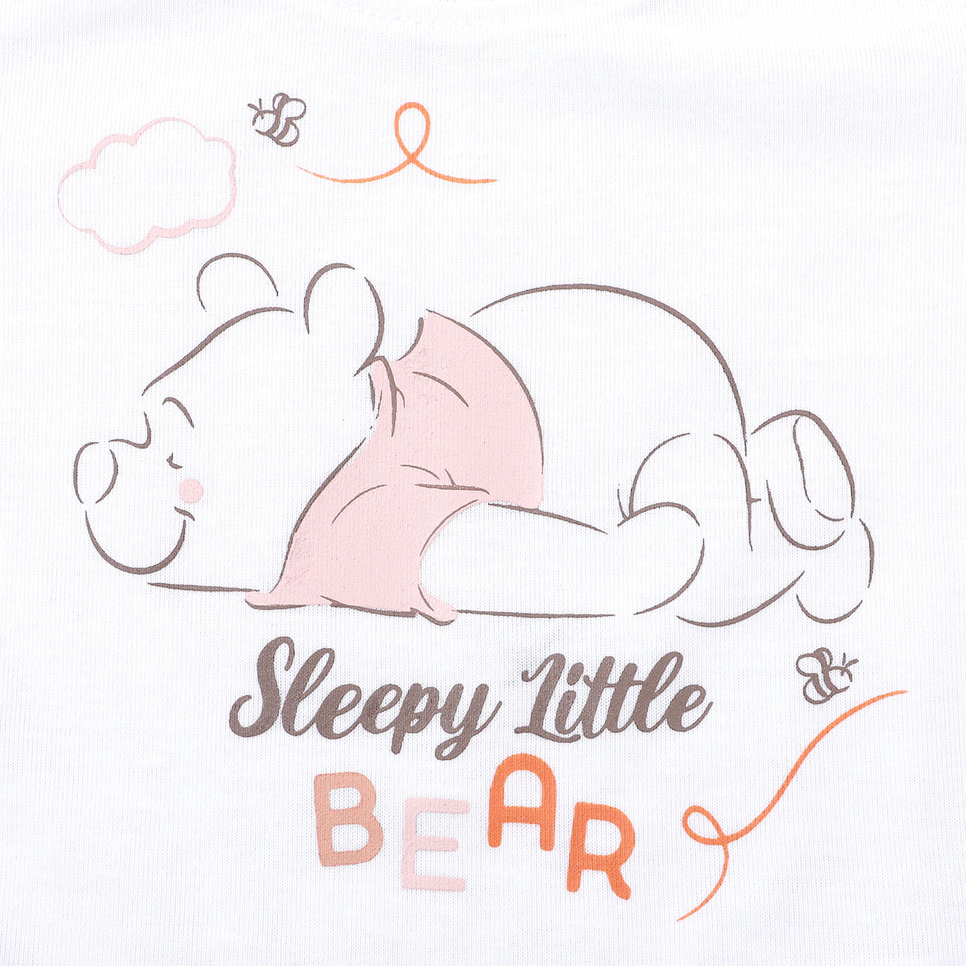 Infant Boys Cotton Night Suit Sleepy Bear - White