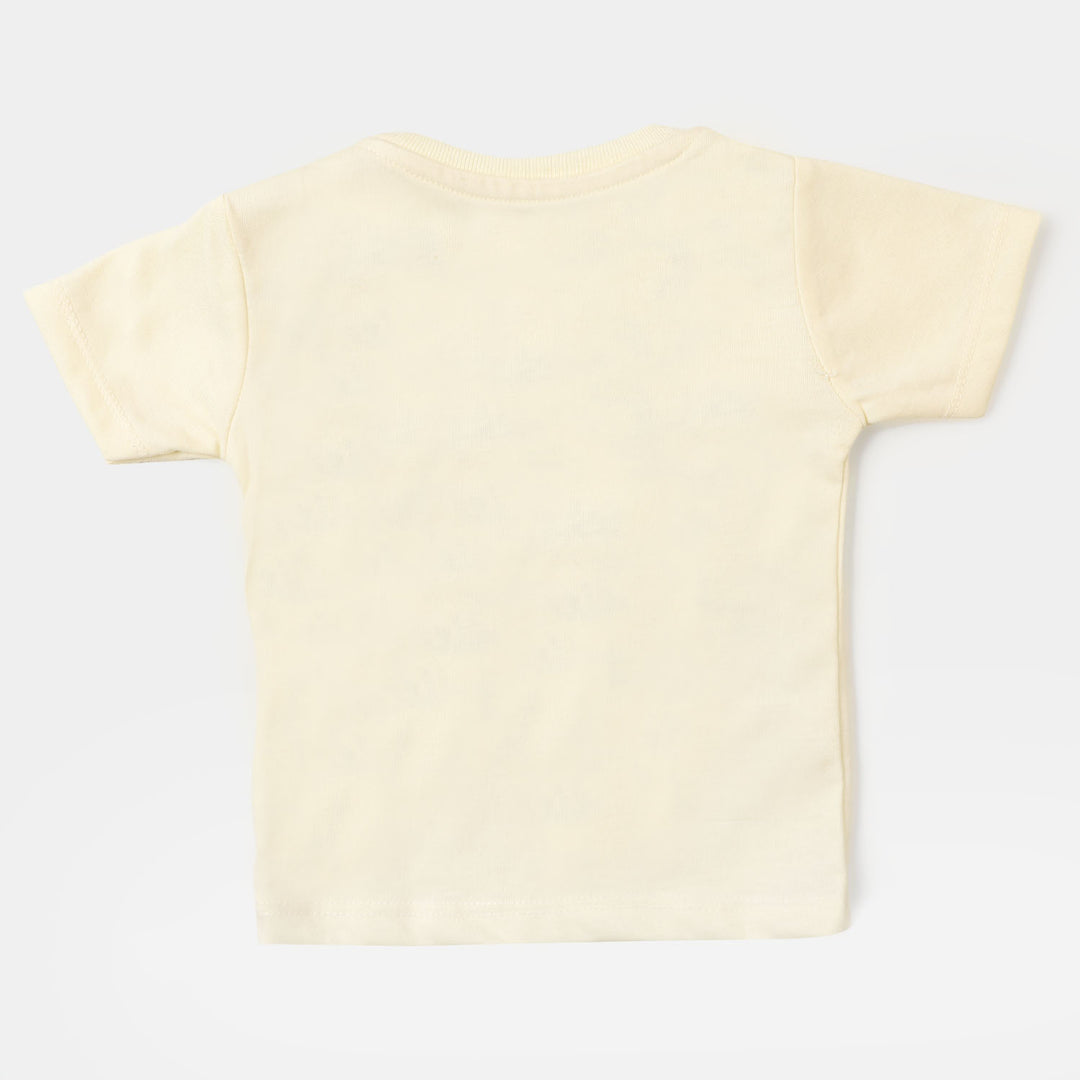 Infant Boys Cotton Night Suit Snacks - Cream