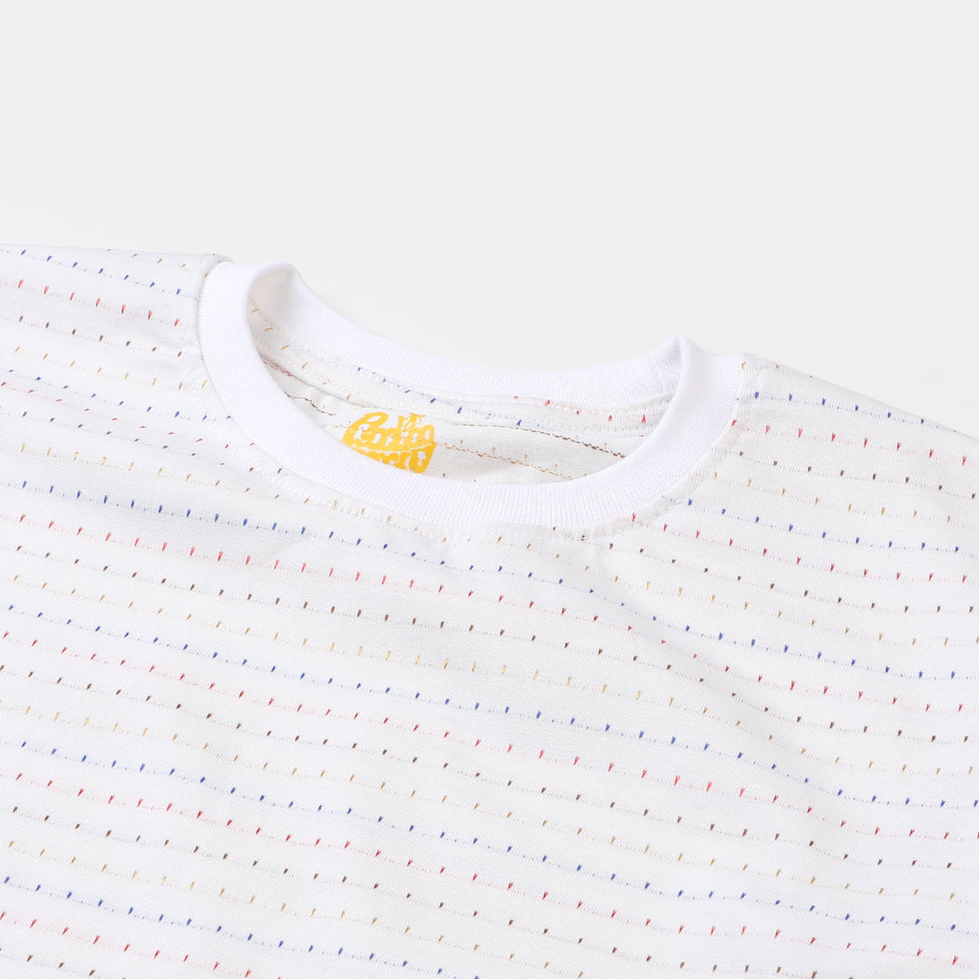 Girls Cotton T-Shirt Fancy - White