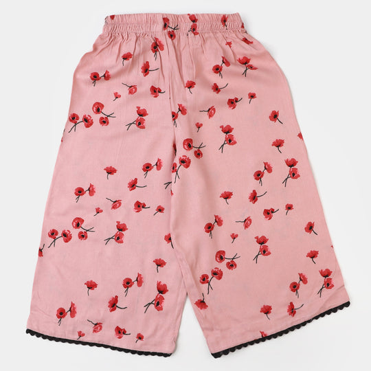 Girls Cotton 2 PCs Suit Floral | Peach