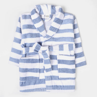 Kids Bathrobe Blue Stripe | 0-1 Years