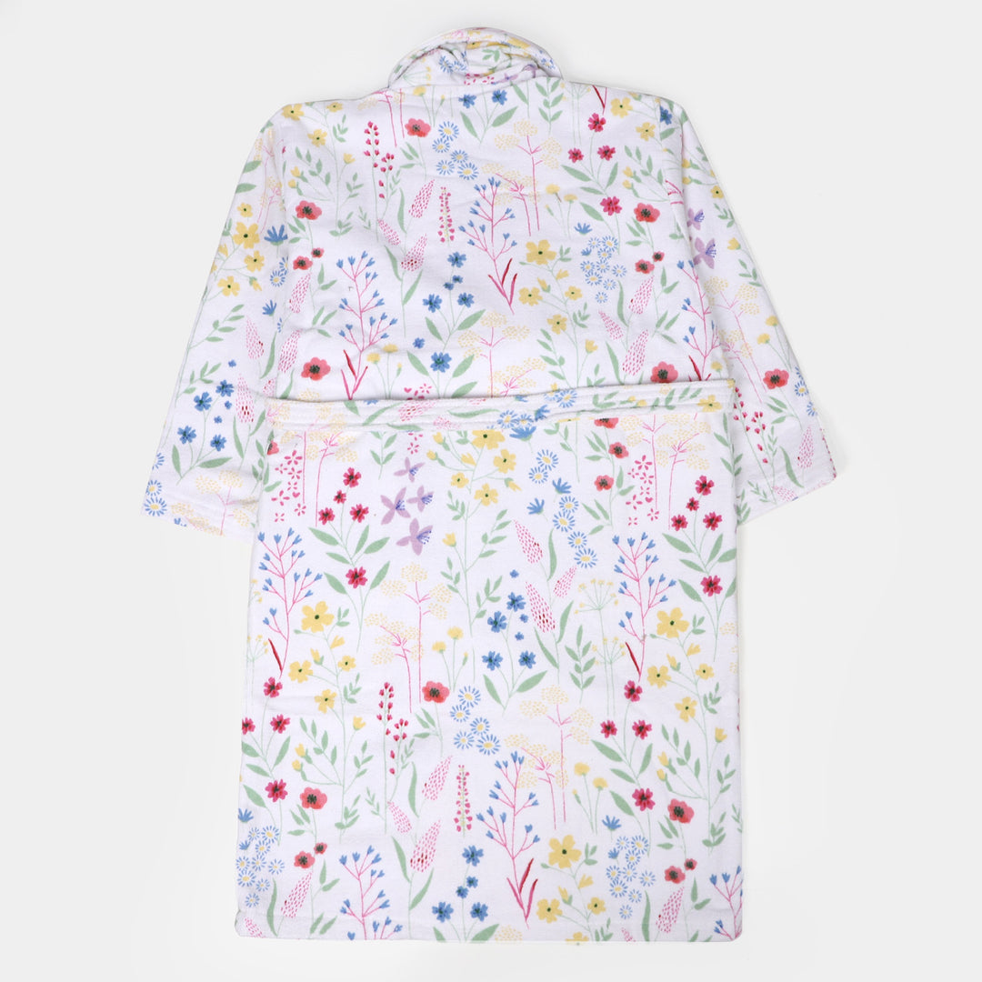 Kids Bathrobe Flower Printed Terry