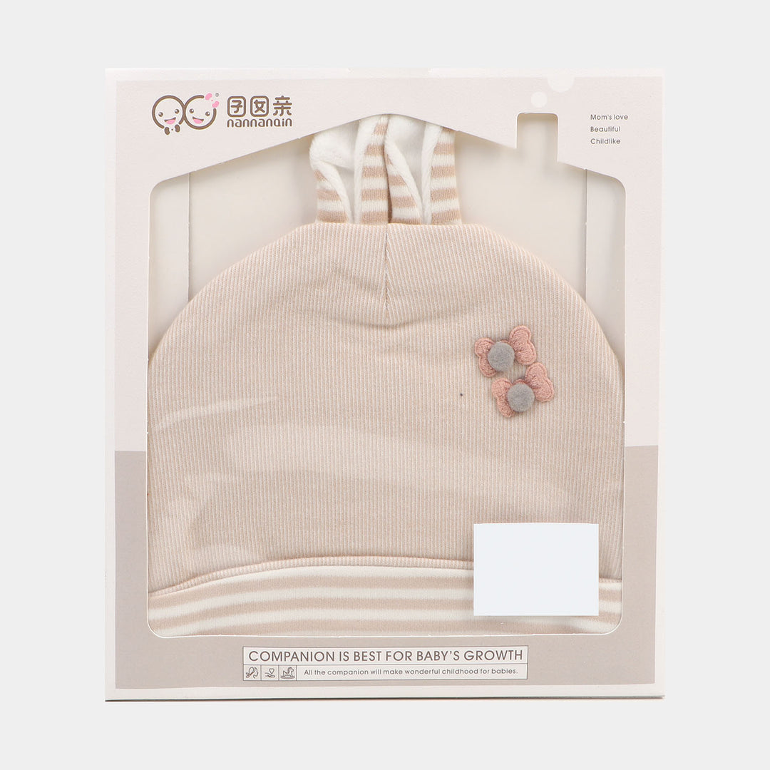Cute Baby Cap/Hat Bow 6-12M | BROWN
