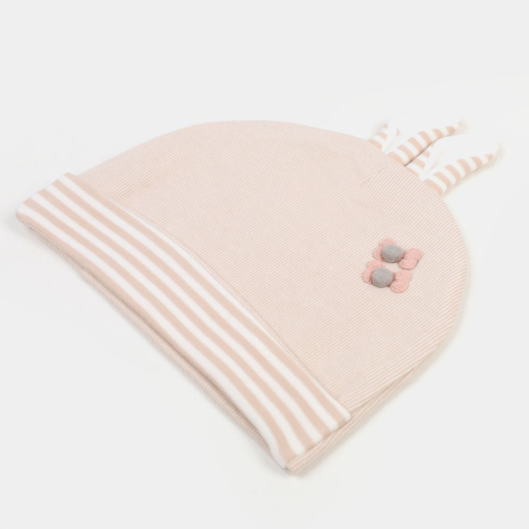Cute Baby Cap/Hat Bow 6-12M | BROWN