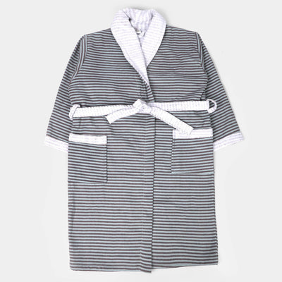 Kids Bathrobe Gray Stripe Printed