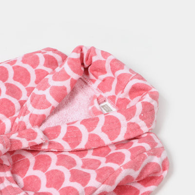 Kids Bathrobe Pink Printed | 1-2Years