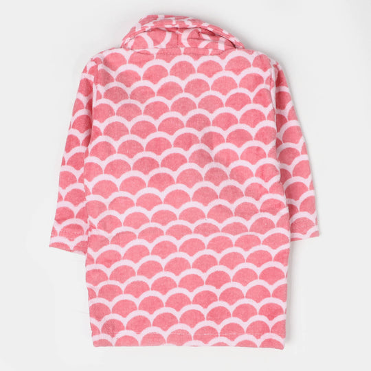 Kids Bathrobe Pink Printed | 1-2Years