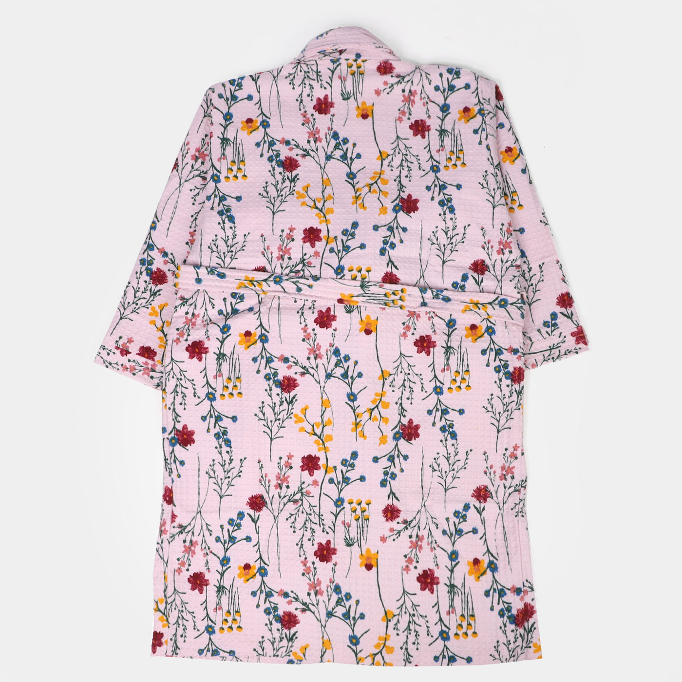 Kids Bathrobe Printed Waffle - Light Pink