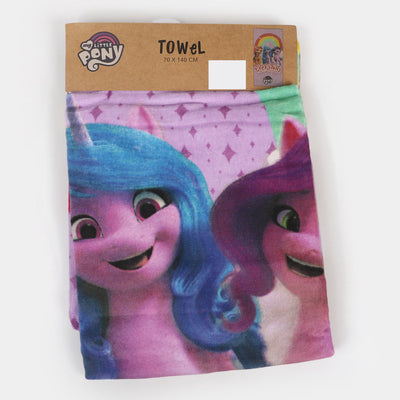 Printed Bath Towel Character - Purple