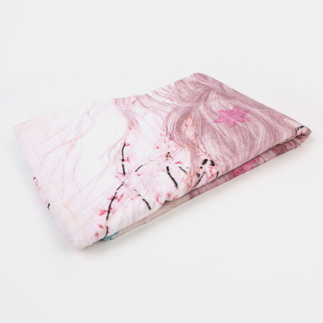 Printed Bath Towel Character - Pink