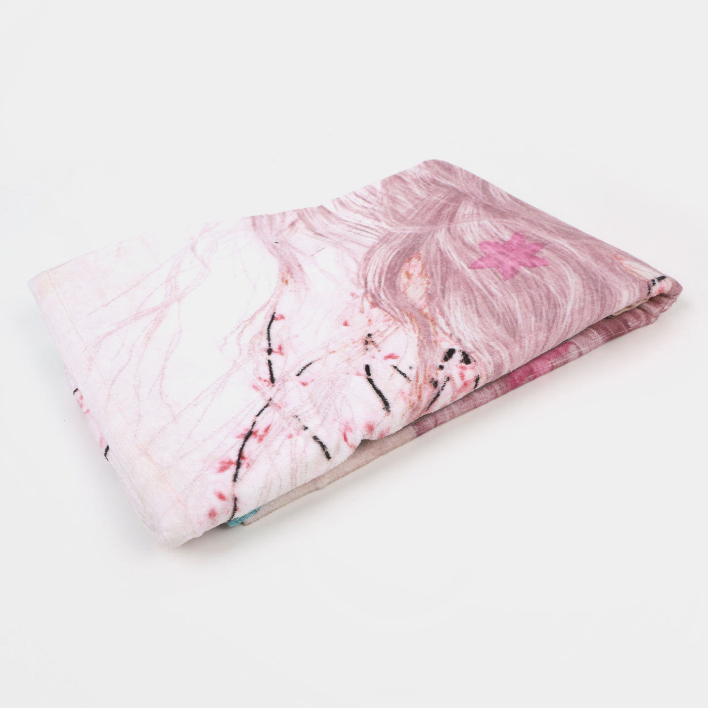 Printed Bath Towel Character - Pink