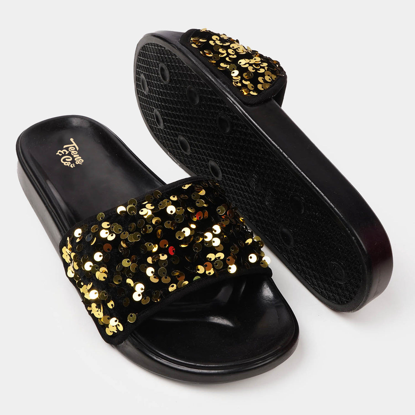 Teens Girls Slipper SL 203-15 - Black/Gold