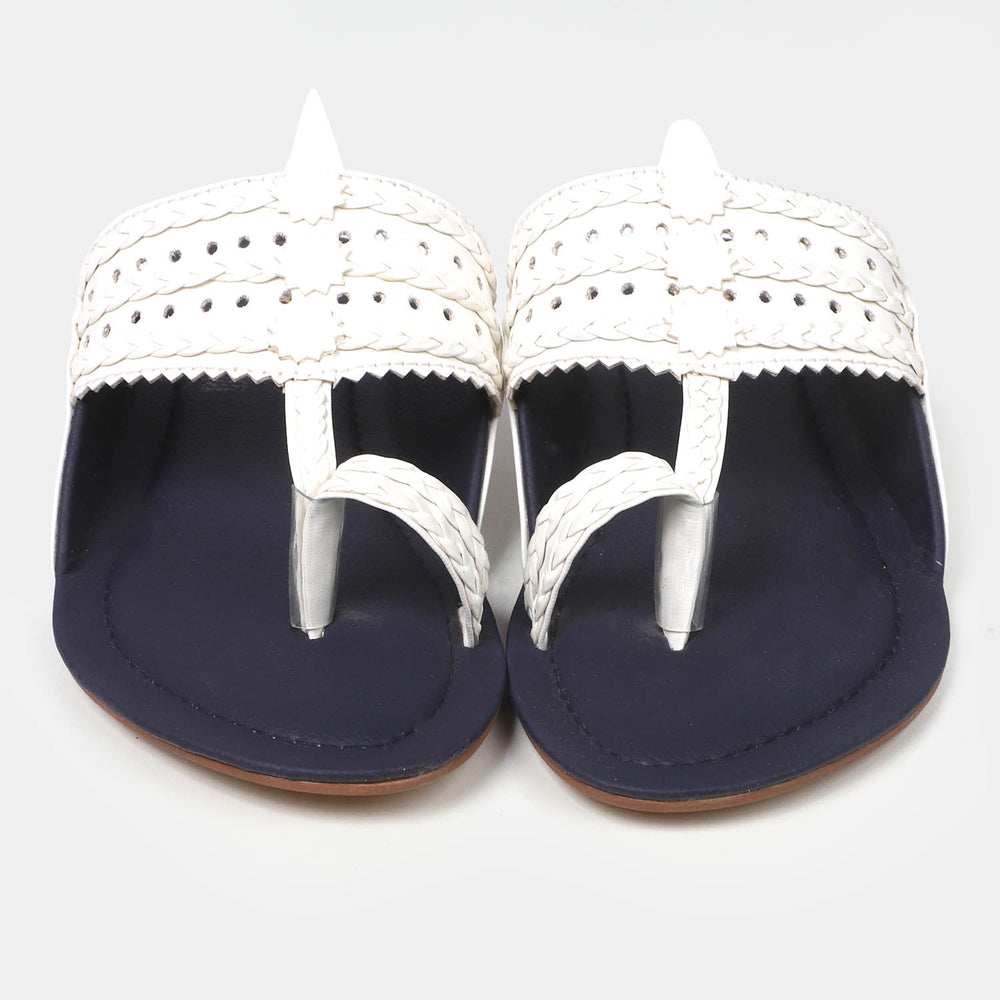 Teens Girls Slipper SL 55-3 - White/Navy