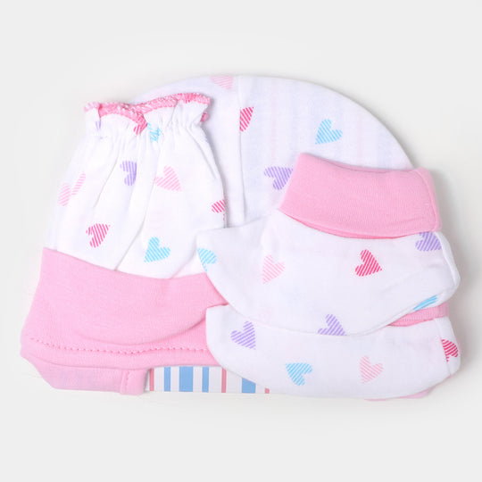 Baby Bonnet Cap,Mittens & Booties Set | 3-6Months