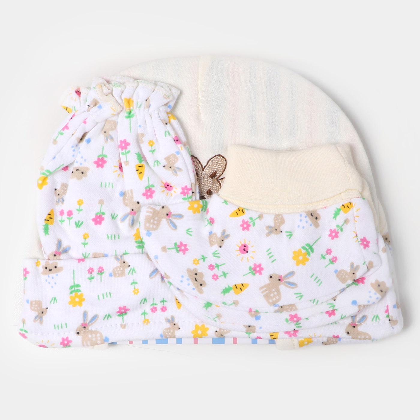 Baby Bonnet Cap,Mittens & Booties Set | 3-6Months