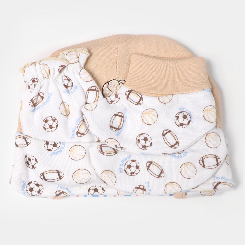 Baby Bonnet Cap,Mittens & Booties Set | 3-6Months