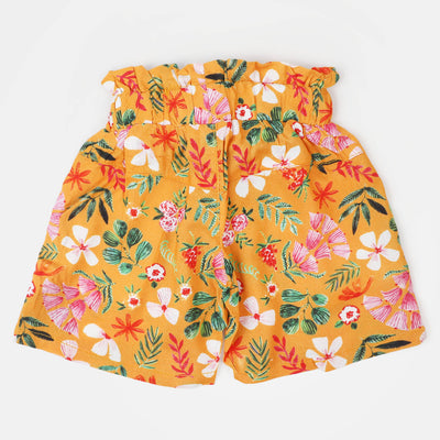 Infant Girls Cotton Short Flowers - Citrus