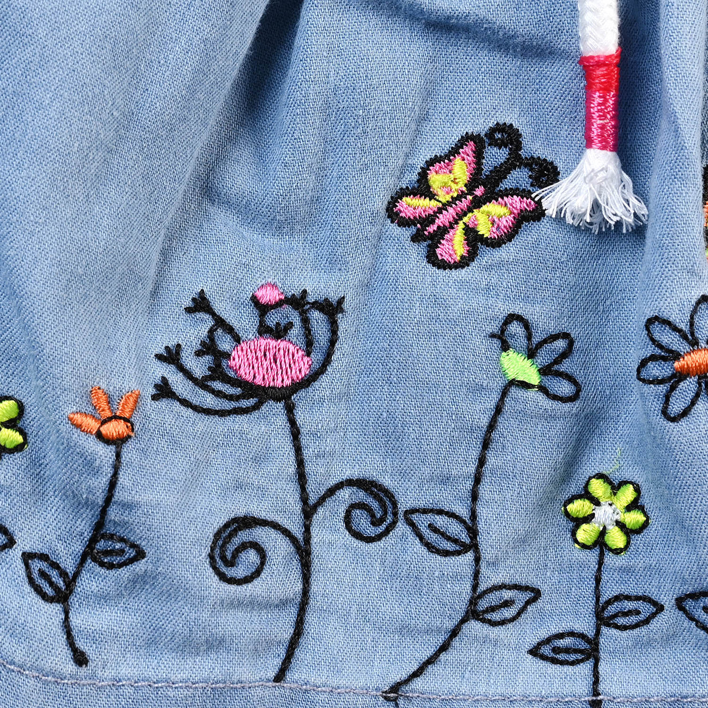 Infant Girls Denim Skirt Flower Butterfly - L.Blue