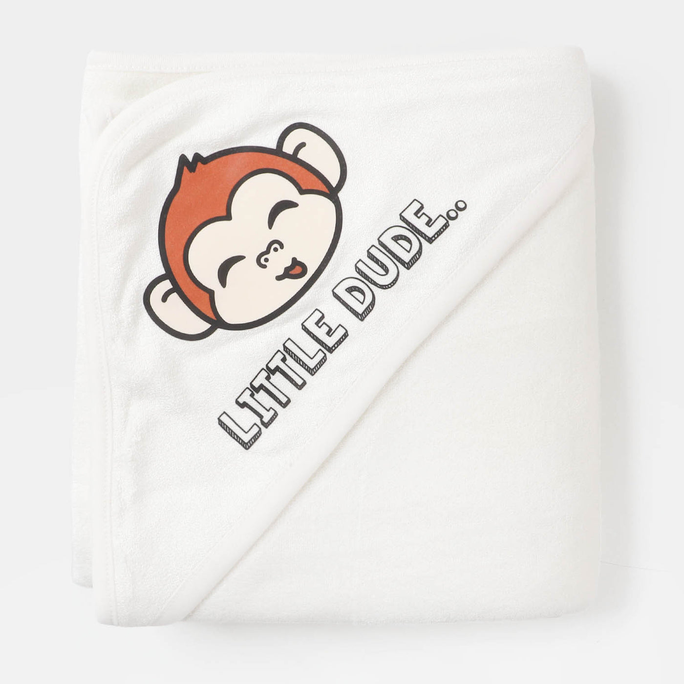 Bath Towel Little Dude - White