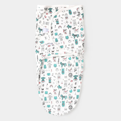 Baby Swaddle Little Dude - White