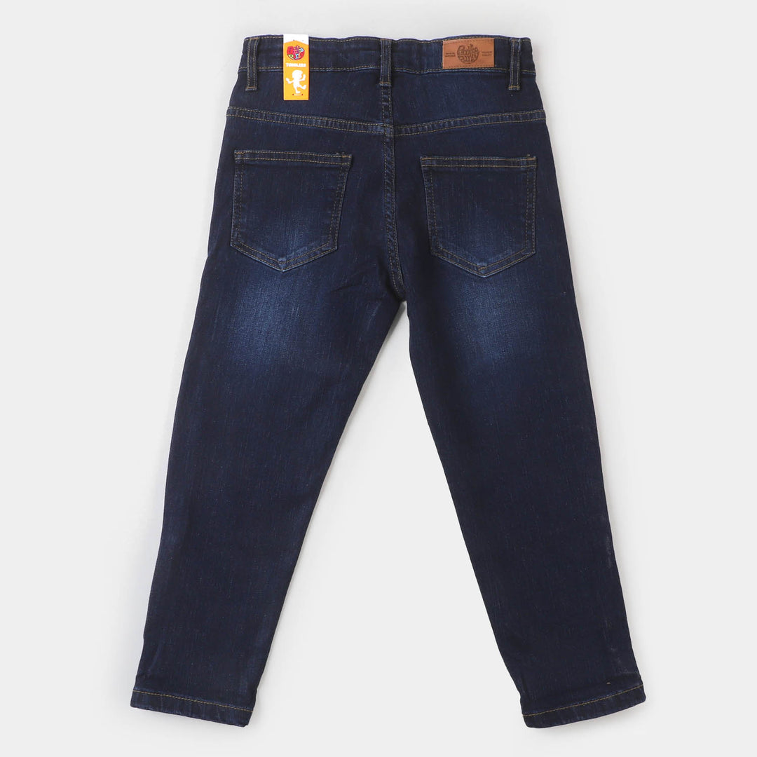 Boys Denim Pant Colored Tape - DARK BLUE