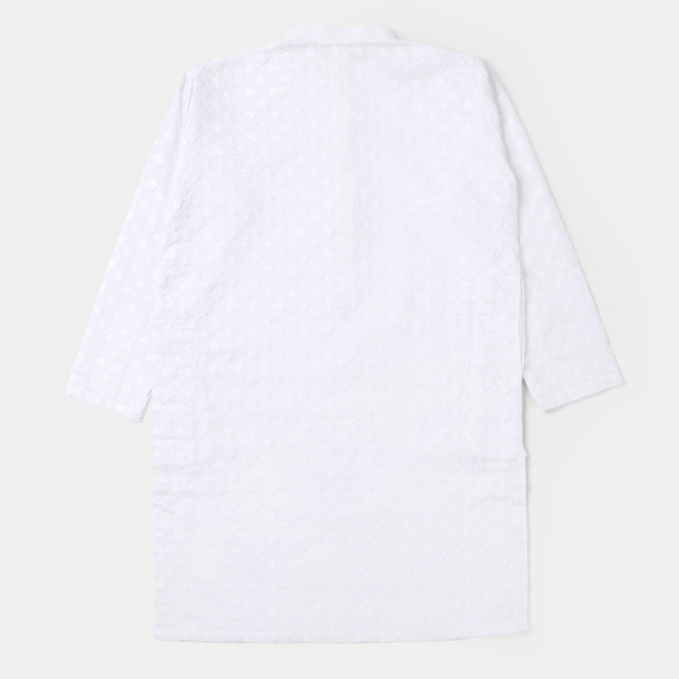 Boys Chikankari Basic Kurta  - White