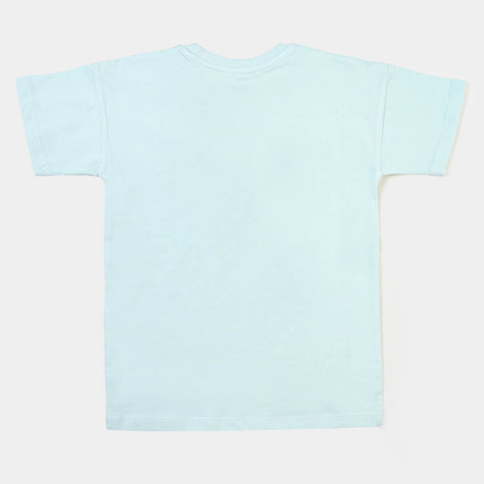 Girls Slub T-Shirt Peace - Sky Blue