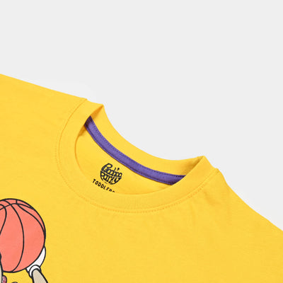 Girls Slub T-Shirt Character - Yellow