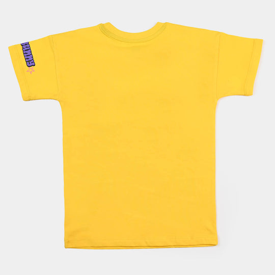 Girls Slub T-Shirt Character - Yellow