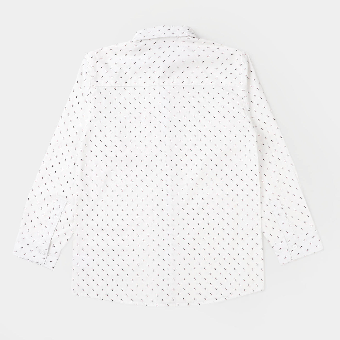 Boys Cotton Casual Shirt Triangles - White