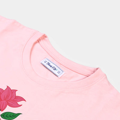 Teens Girls Cotton T-Shirt Gulabo - Peach
