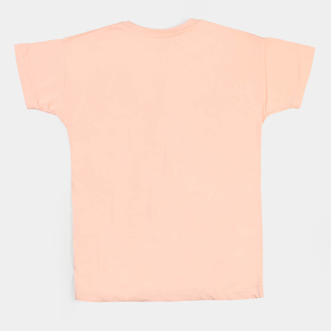 Teens Girls T-Shirt  Beautiful - Peach