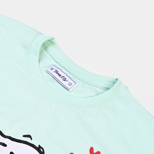 Teens Girls Cotton Shirt  Character - Sea Green