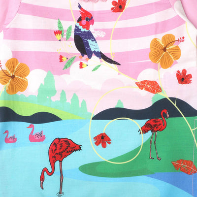 Infant Girls Cotton Digital Print Kurti Fantasy -Multi