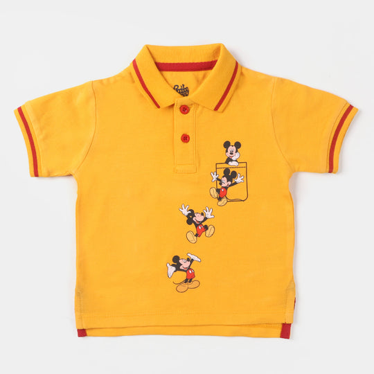 Infant Boys Cotton Polo T-Shirt - Citrus