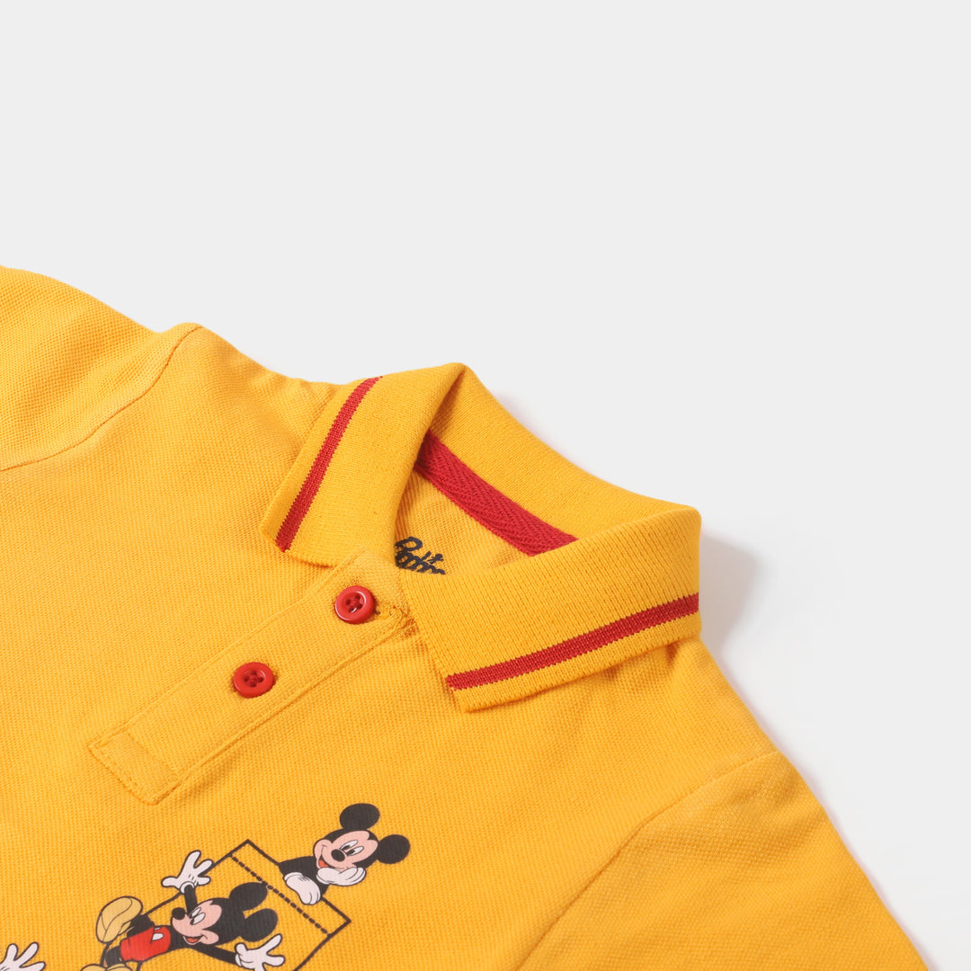 Infant Boys Cotton Polo T-Shirt - Citrus