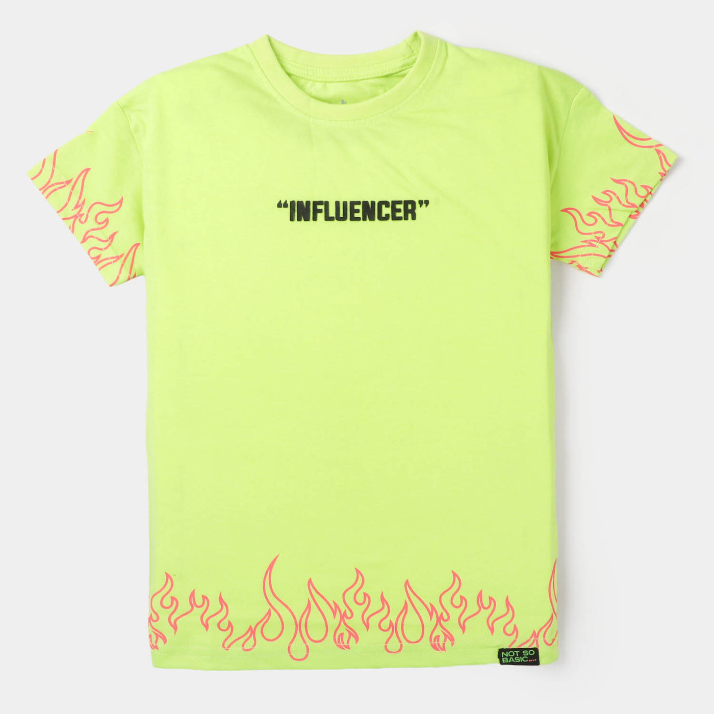 Girls Cotton T-Shirt Influencer - F Green