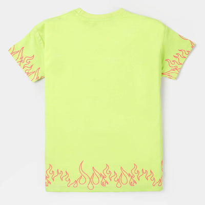 Girls Cotton T-Shirt Influencer - F Green