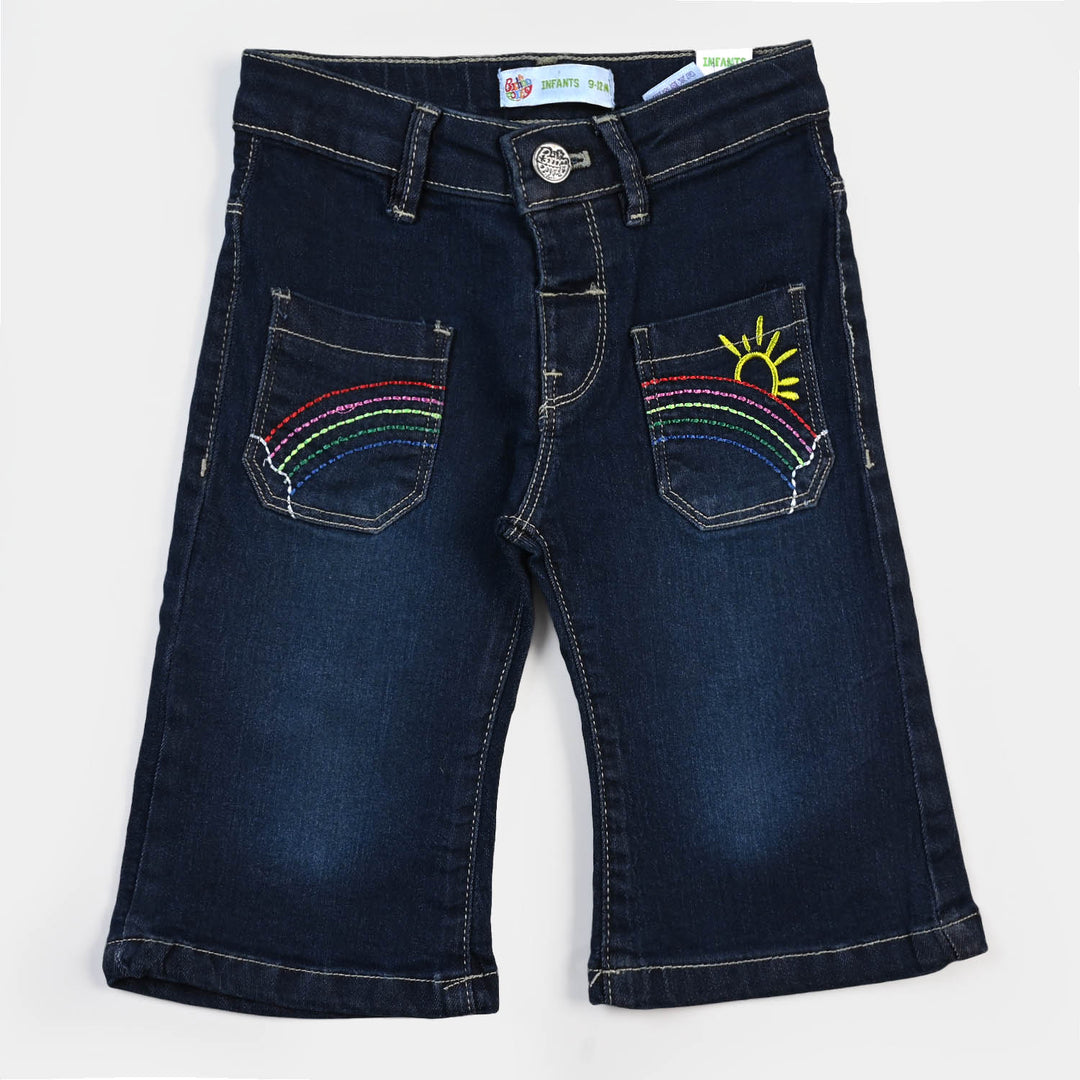 Infant Girls Denim Pant Rainbow - DARK BLUE