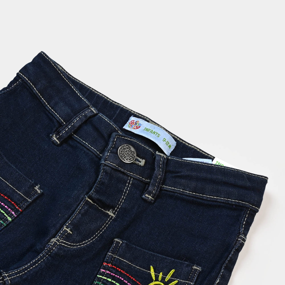 Infant Girls Denim Pant Rainbow - DARK BLUE