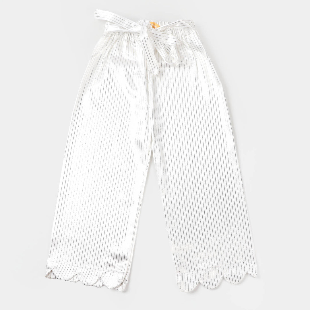 Girls Satin Styling Trouser - White