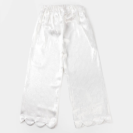 Girls Satin Styling Trouser - White