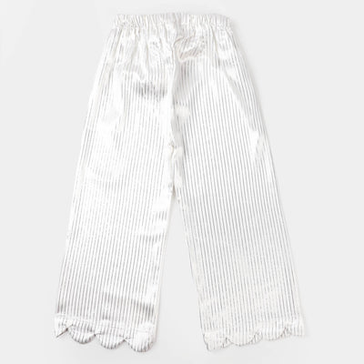 Girls Satin Styling Trouser - White