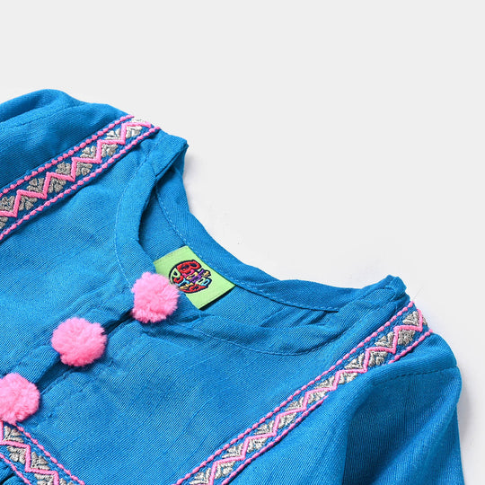 Infant Girls 2PCs Suit Charming  - Teal blue